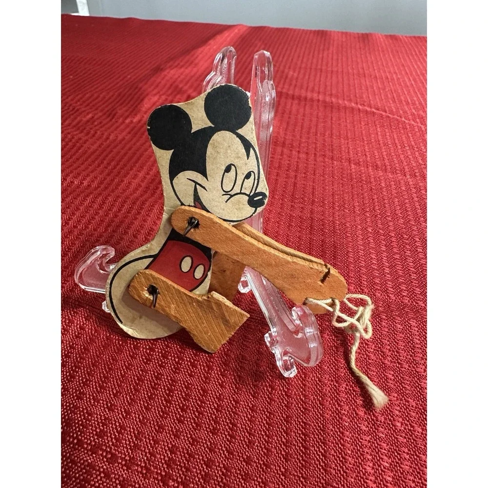 Mickey Mouse Wooden Trapeze Toy Walt Disney Productions Vintage